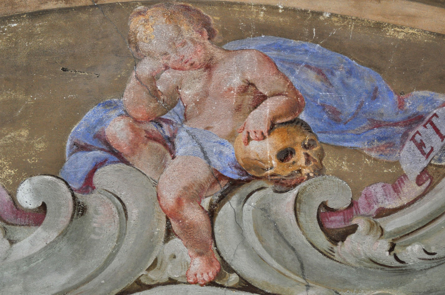 Fig.2 Chiesa di Santa Croce, area absidale, Putto meditabondo