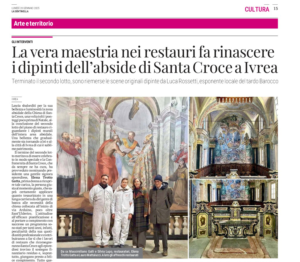 La vera maestria nei restauri fa rinascere i dipinti dell'abside di Santa Croce a Ivrea da la Sentinella del 20-01-24 di Franco Farnè